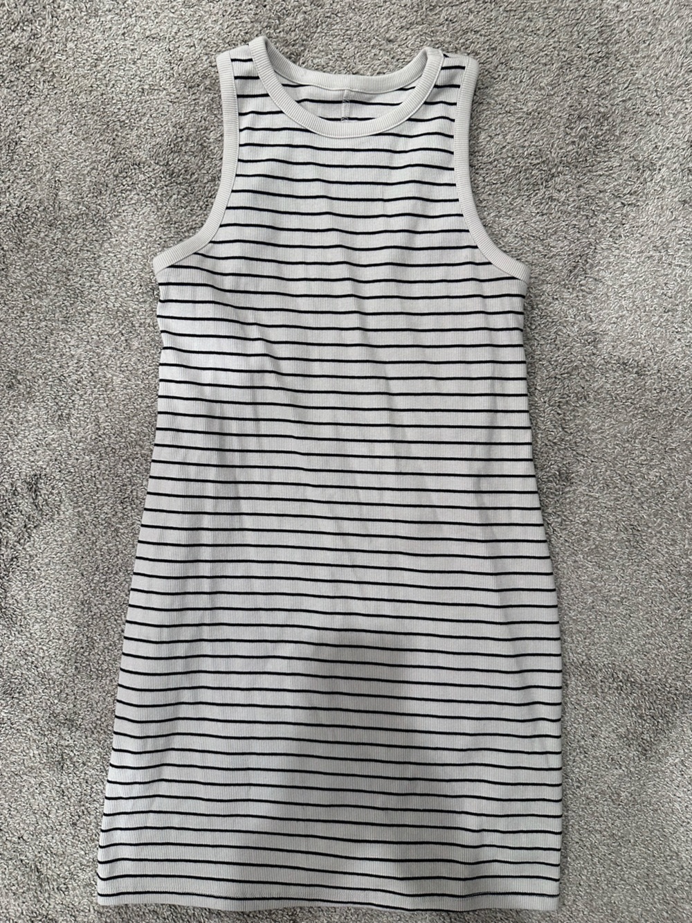 A New Day Black & White Striped Women's Tank Fitted Dress